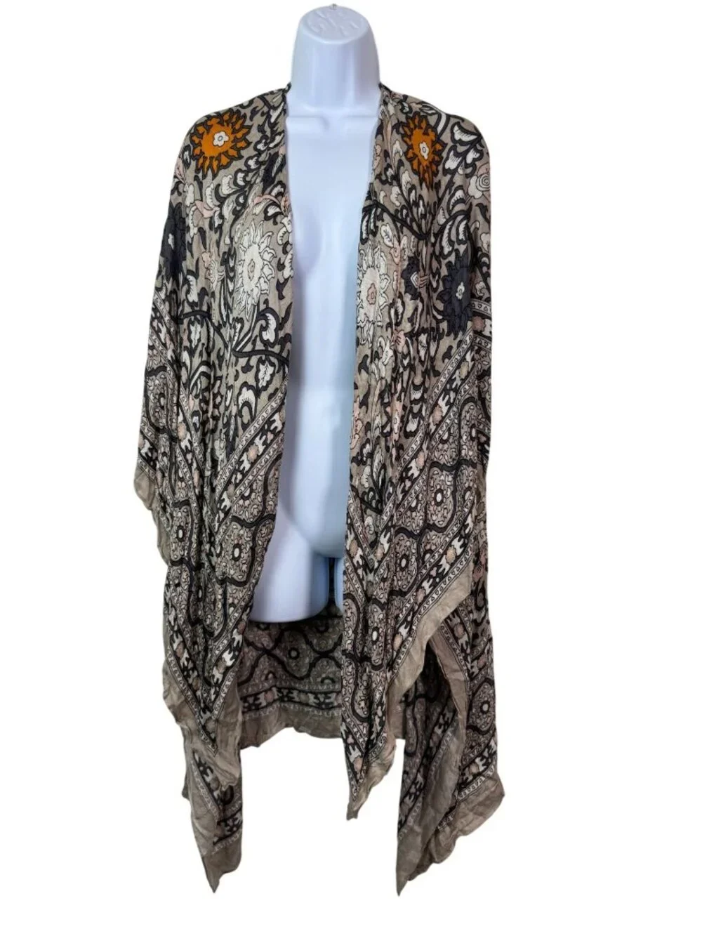 Free People Magic Dance Printed Kimono Open Front Floral Boho Lightweight OS